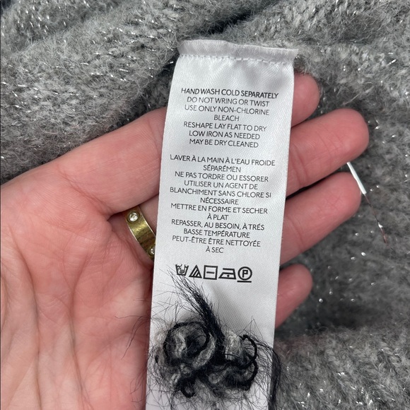 Maeve by Anthropologie Bow Gray Metallic Knit Sweater - Picture 5 of 5